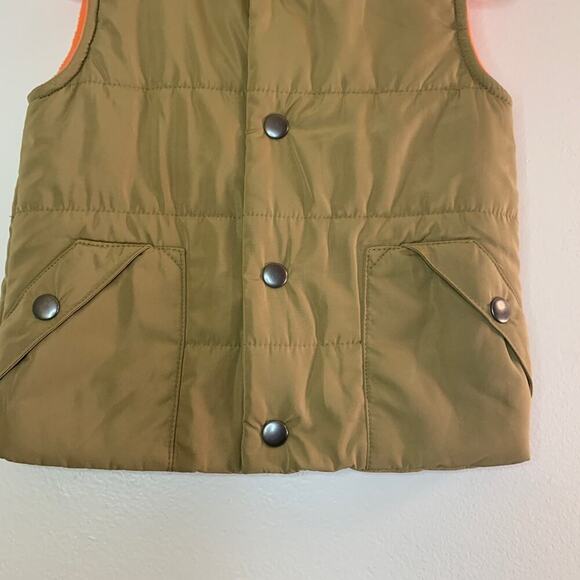 OSHKOSH B’GOSH Boy’s Tan with Orange Fleece Lining Snap Up Vest / Size: 18 Mos - Picture 7 of 10
